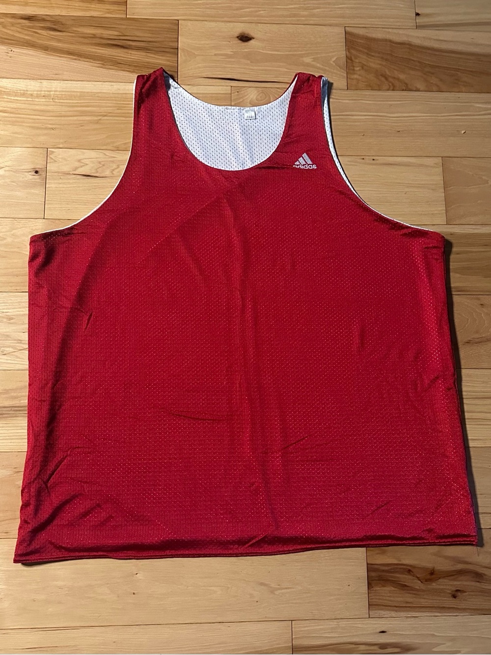 adidas Men’s Red Reversible Athletic Tank Top - White Lining